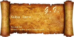 Guba Imre névjegykártya